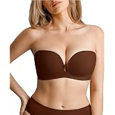 Popilush Strapless Bras for Women Non Slip Push Up Wireless Seamless Bra | Bralettes for Women, Padded Bras, Comfortable Tube Bra, Party, Everyday Wear