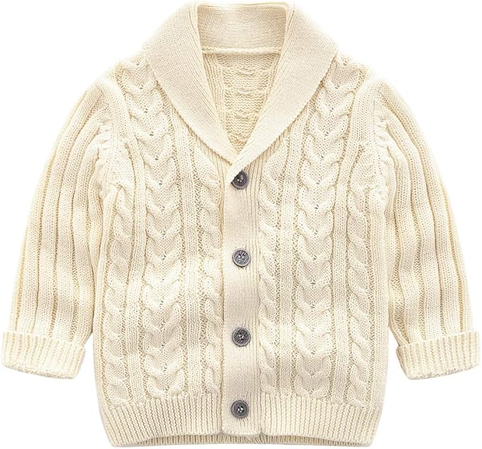 Curipeer Baby Boys' Girls' Cable Knit Sweater Long Sleeve
