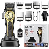 KEMEI 2373 Professional Hair Clipper for Men Maglev Brushless Motor, DLC Blade Barber Machine, Black