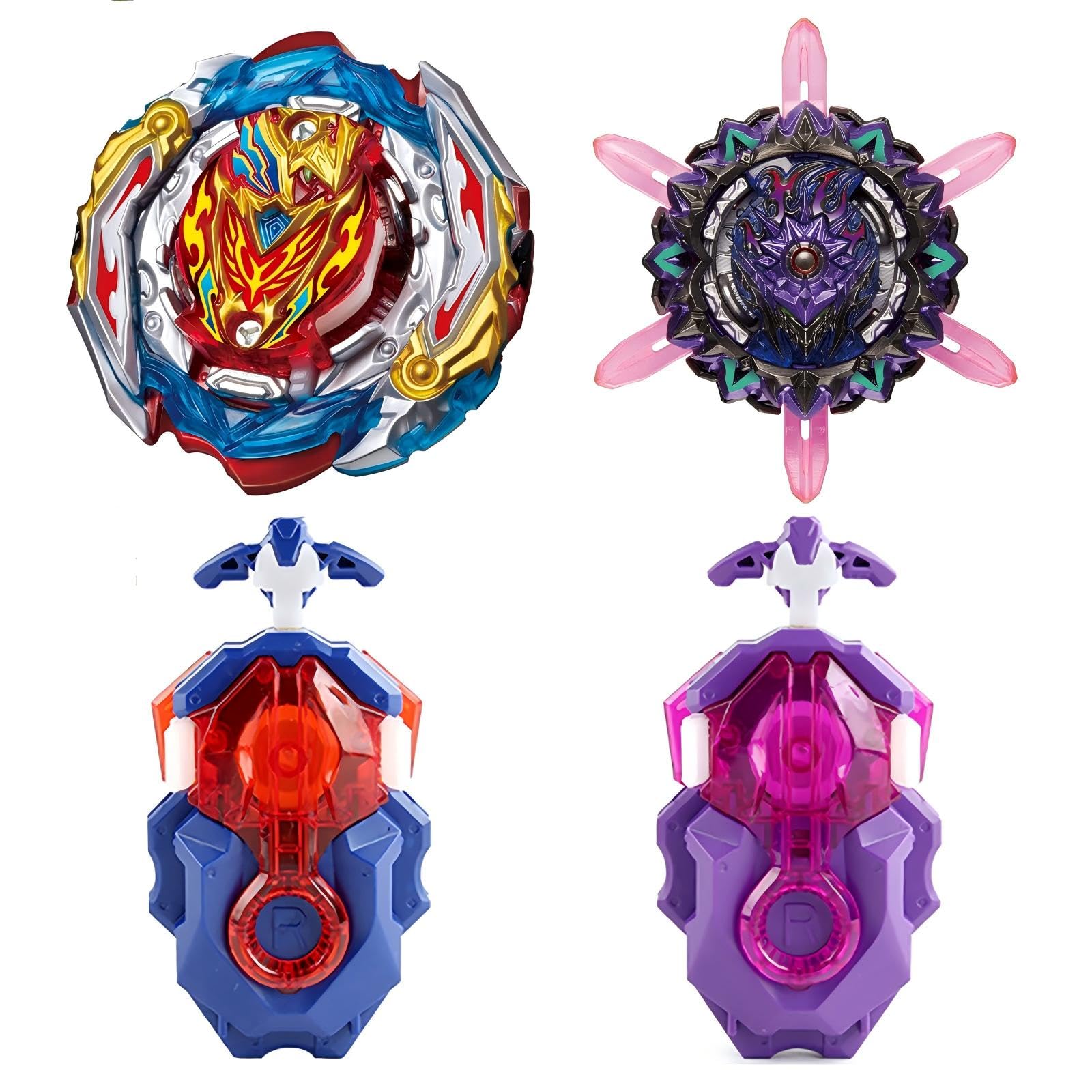 Netoke Gyros Turbo Set, 4D Metal Fusion Combat Gyros, With Battling Top Launcher, Gift Sets,(B-201+B-175) — image 1
