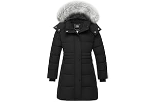 ZSHOW Girls' Winter Coat Long Hooded Parka Soft Fleece Puffer Jacket with Removable Hood