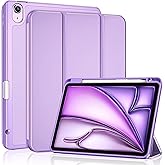ProCase for iPad Air 11 Inch Case M3(2025) / M2(2024), iPad Air 5th Generation 2022/Air 4th Generation 2020 10.9 Inch with Pencil Holder Trifold Stand Smart Folio with Soft TPU Back Cover -Purple