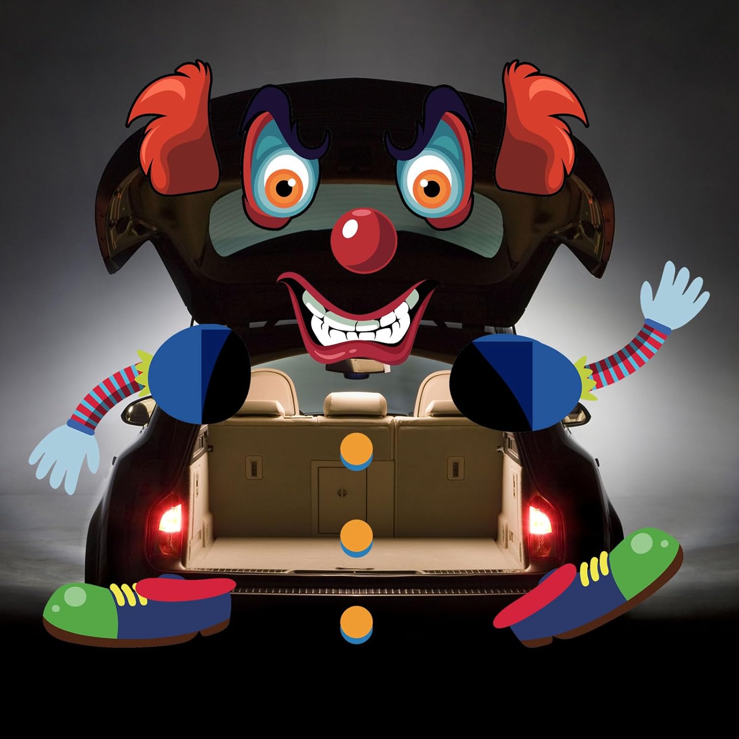 Garage Door Decorations - Trunk or Treat Car Decorations Kit, Halloween Clown Joker Trunk or Treat Car Decorations for SUV Archway Garage Door Decor