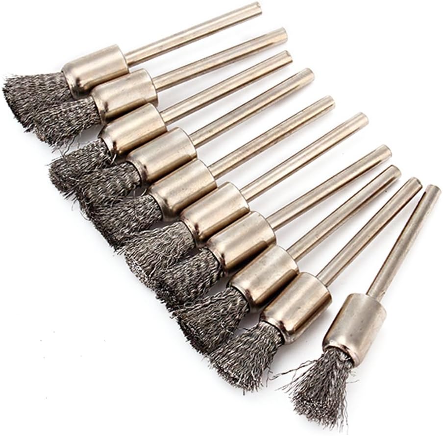 RDEXP Stainless Steel Wire End Brush Pen Shape 1/8 Inch