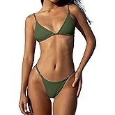 Women Two Piece Bikini Sets Sexy Brazilian Swimsuit Adjustable Spaghetti Strap Top Thong Bathing Suit