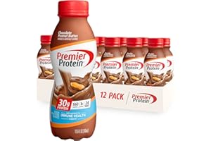 Premier Protein Shake, Chocolate Peanut Butter, 30g Protein, 1g Sugar, 24 Vitamins & Minerals, Nutrients to Support Immune Health, 11.5 Fl Oz, 12 Count