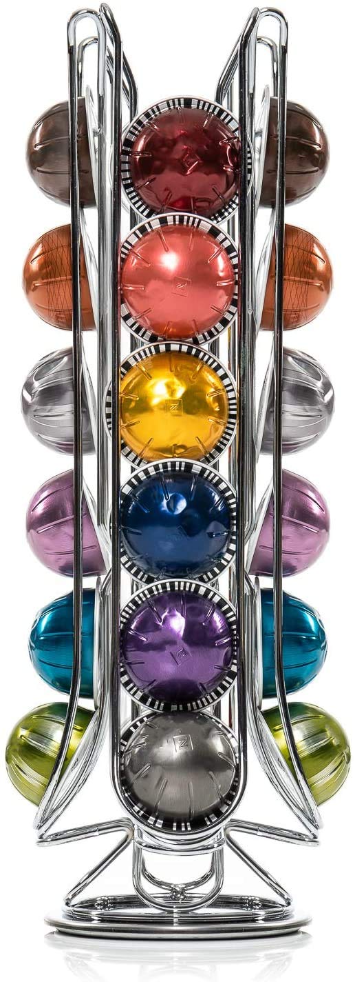 Luchs - Capsule stand for Nespresso capsules, capsule holder, capsule stand, rotatable holder for 24 capsules for storage (Vertuo)