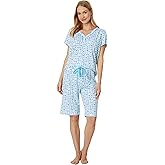 Karen Neuburger womens Short Sleeve Top and Bermuda Short Bottom Pajama Set