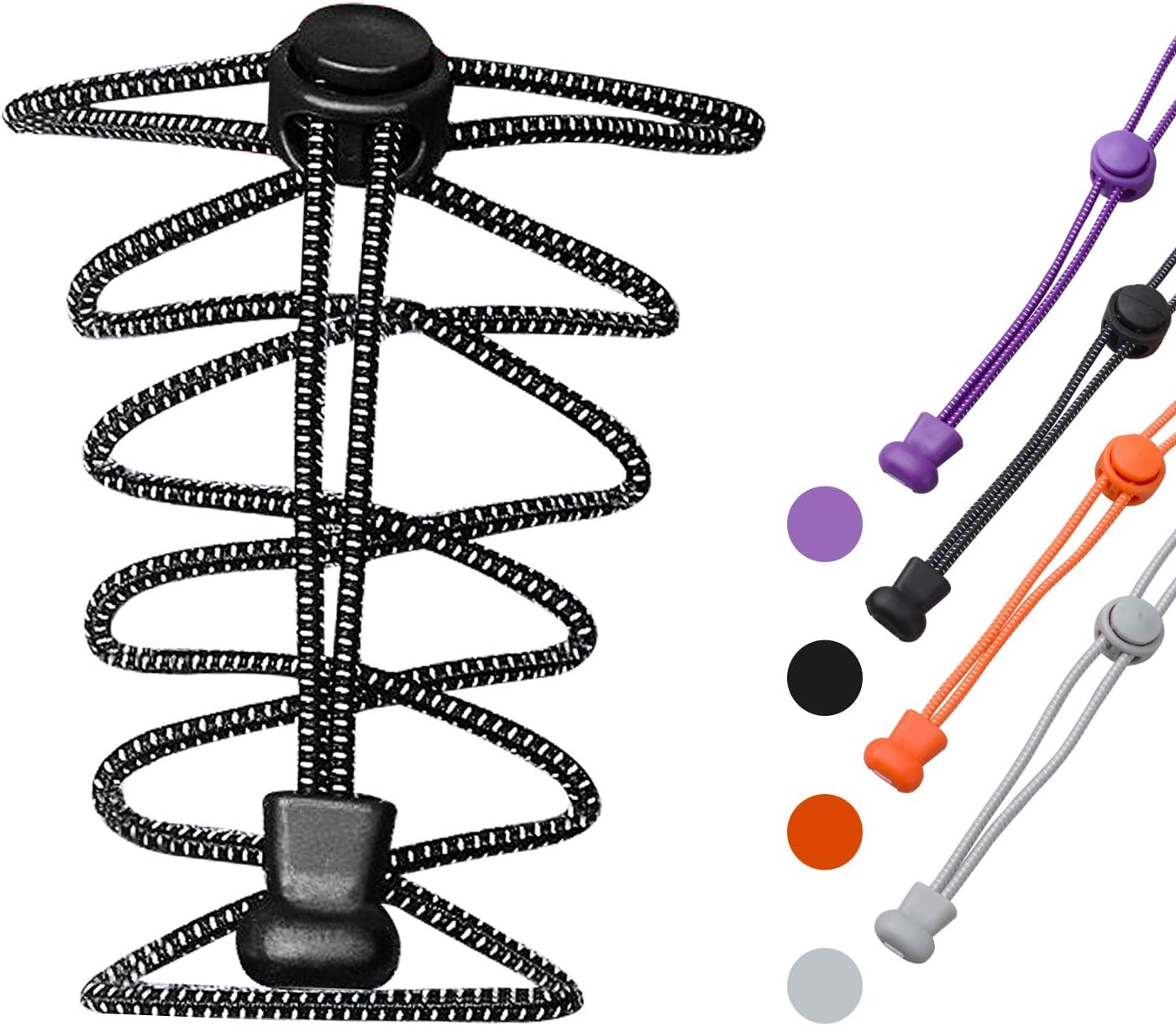 No Tie Shoe Laces, Ankky 4/5 Pairs Elastic Laces Lock Shoelaces for Kids and Adults, Walking and Running