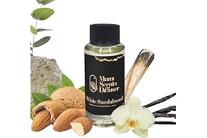 MIAMI SCENTS DIFFUSER White Sandalwood Scent Inspired by The St Regis Hotel 4 FlOz - 120 ml Essential Oil Aroma for Home Office Diffuser Luxury Fragance Refill Aromatherapy Fresh Blend of Sandalwood Musk and Almond White