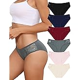 LEVAO Womens Cotton Bikini Panties Soft Stretch Ladies Panty Low Waist Multipack Stretch Cheeky Underwear S-2XL
