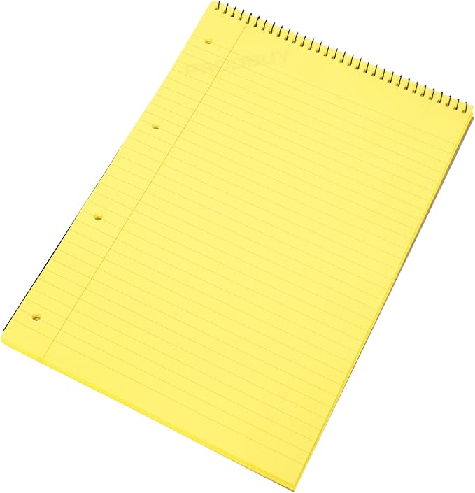 [Pack of 2] Spiral Memory Aid A4 Yellow 160 Page Paper Notepad Refill