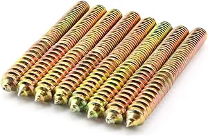 RUILING 8 Pack 5/16-18 x 1-1/2 Inch Hanger Bolts Double Headed Bolts Self-Tapping Screw Inch Hanger Bolts for Furniture