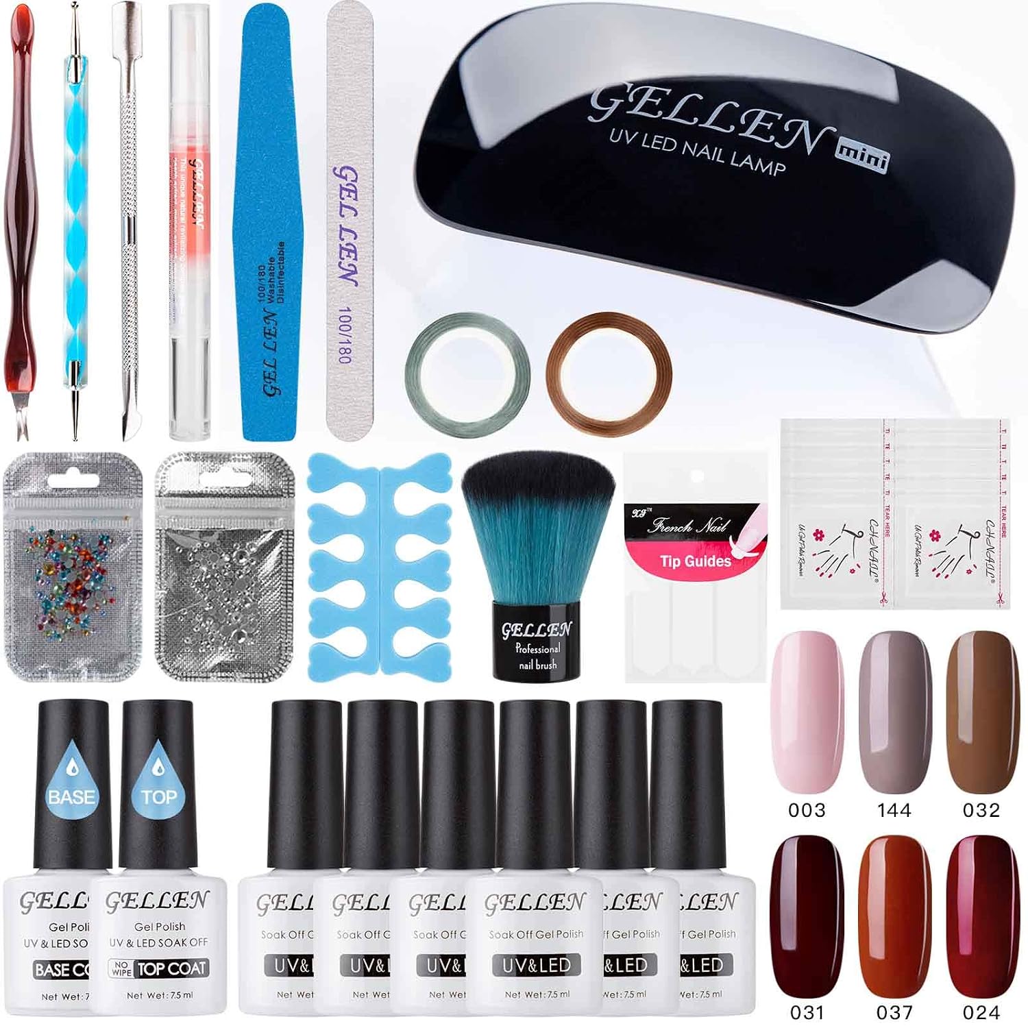 Gellen Gel Nail Polish Starter Kit Fashion Lady 6 Colors With Top
