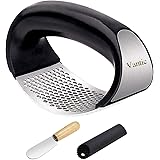 Vantic Garlic Press Rocker - Stainless Steel Garlic Mincer Crusher and Black Peeler (2020)