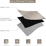 CUCRAF 100% Blackout Curtains Linen 96 Inch Drop 2 Panels Eyelet 52 x 96 view 3