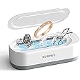 KUNPHY Ultrasonic Jewelry Cleaner, Jewelry Cleaner Machine 12oz 46KHz, Professional Sonic Cleaner with One-Touch Operation, Sonic Cleaner for Rings, Glasses, Jewelry, Dentures White