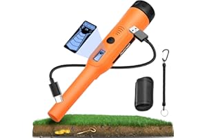 Dmyond Rechargeable Metal Detector Pinpointer for Adults Kids - IP68 Full Waterproof Handheld Pin Pointer Wand - 800mAh Battery - 360° Detection with LED Light