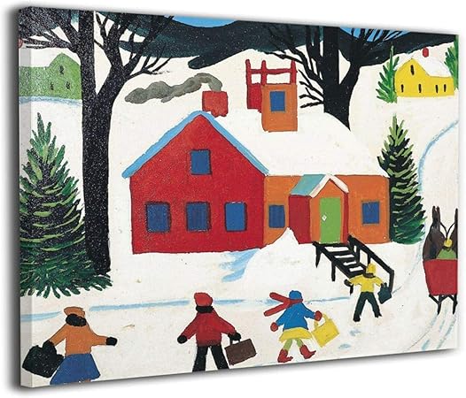 Amazon Co Jp 絵画 油絵 30ｘ40cm モードルイスの冬の子供たち ポスター おしゃれ インテリア 壁の絵 ウッドフレーム 装飾 おしゃれ な部屋飾り ギフト キャンバスアート アート油画 パネル ャンバス Framed Painting ホーム キッチン