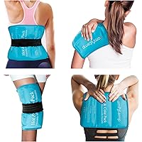 Gel Cold & Hot Ice Packs for Injuries, 10.5" X 14.5" Comfytemp Reusable Warm or Ice Pack with Strap for Shoulders, Hip, Knee,
