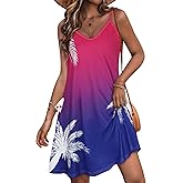 JOELLYUS Womens Spaghetti Strap Dress Summer Dresses Beach Cover Ups Casual Sundresses with Pockets