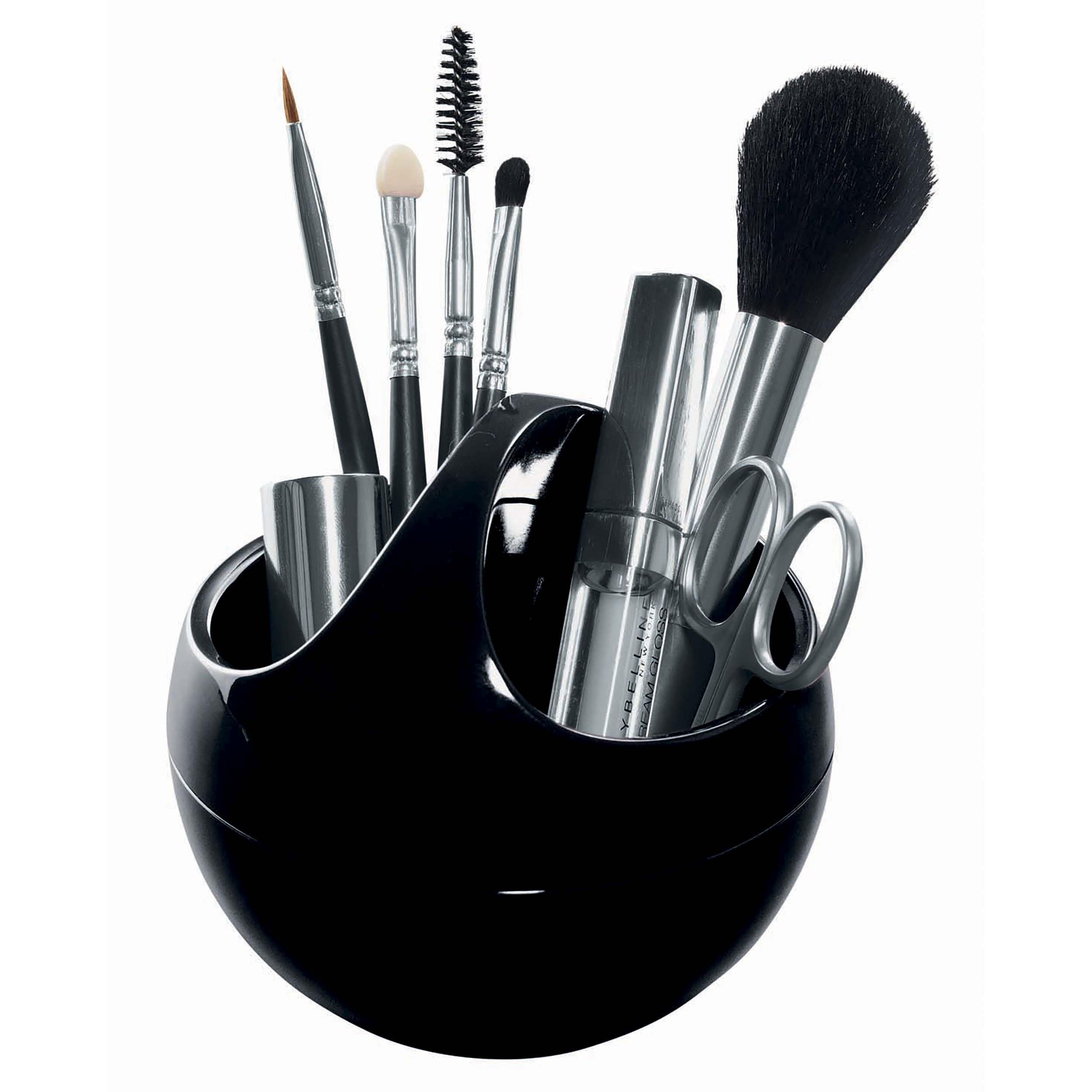 SPIRELLA Cosmetic Organiser Bowl Storage Box for Make Up and Jewellery 10.5 x 9.5 cm Black