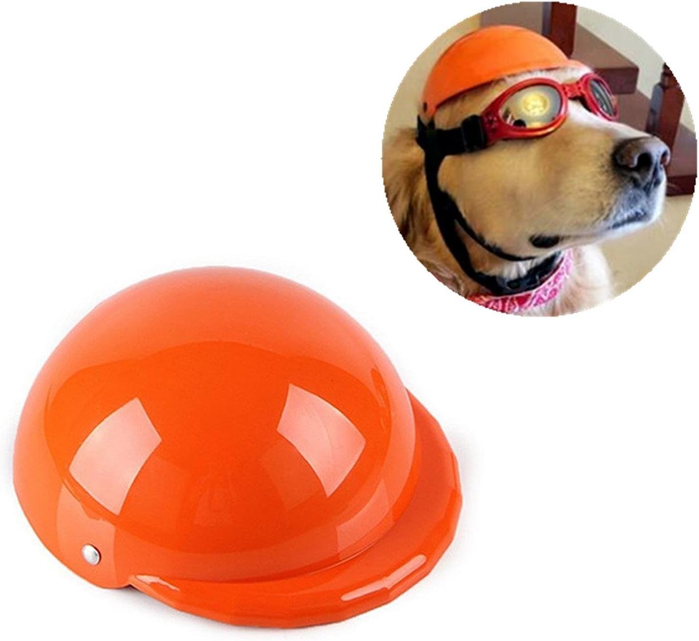 Pet Helmet,MYTOP So Cool Plastic ABS Helmets for Pet Sun Rain Protection，Cats Dogs Helmet Larger Small Medium Costumes Accessories in Pet Supplies (M, Orange)