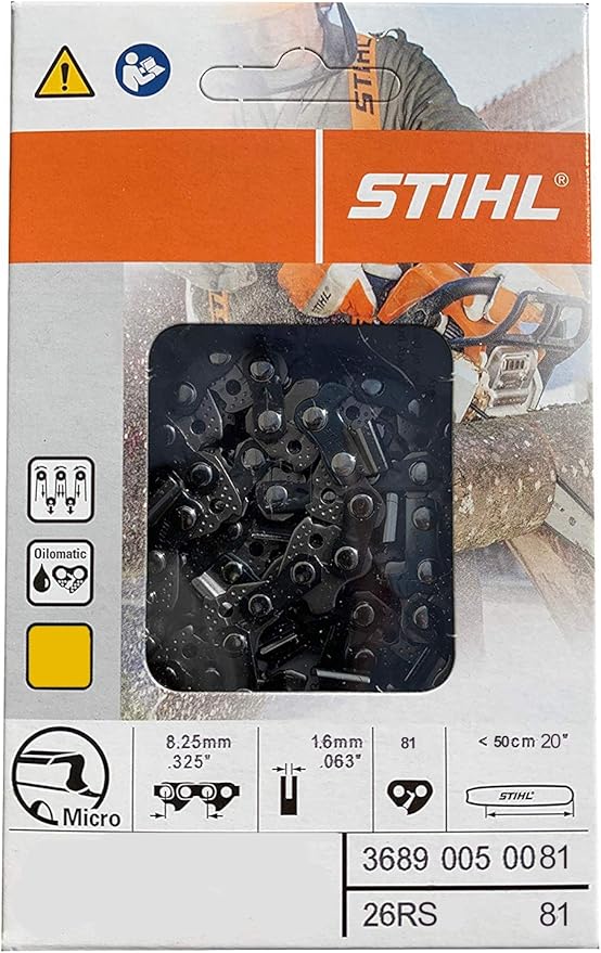 Stihl 26rs 81 Rapid Super Chainsaw Chain 50cm Bar .325 Pitch .063 Gauge