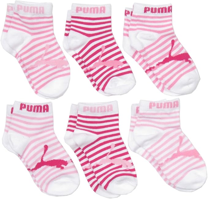 Puma Kids Socks for Girls 6 Pack Short Crew (Baby4T