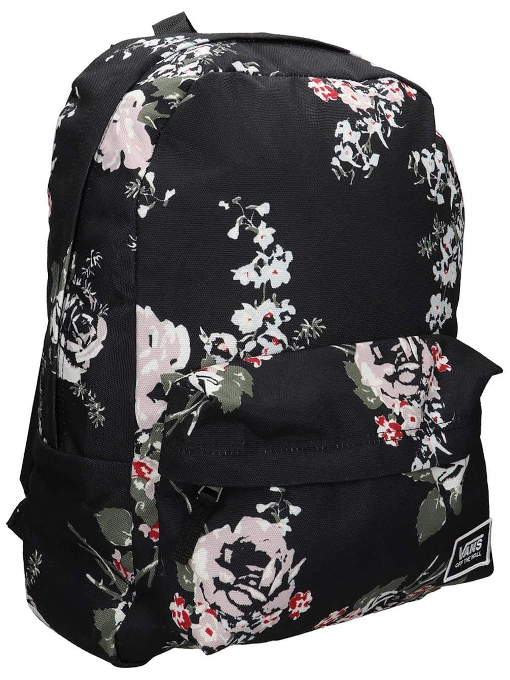 vans realm classic black & sundaze floral backpack