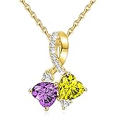 Valentines Day Gifts for Her, Birthday Gifts for Women Birthstone Necklace Teens Stocking Stuffers Dainty Gold Necklaces with 2 Birthstone Teen Girl Gifts Trendy Stuff Birthday Gift for Her Graduation Christmas Jewelry