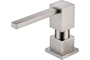 ULTIMATE UNICORN Sink Soap Dispenser for Kitchen Sink Brushed Nickel, All Brass Built-in and Refill from Top Design,Metal Hand Soap & Dish Soap Copper Pump