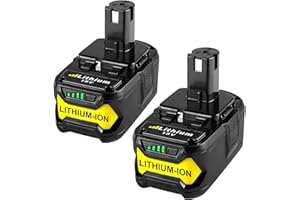BOETPCR 2 Packs 8.0Ah 18 Volt High Capacity Replacement for Ryobi 18V Battery 8000mAh, Compatible with Ryobi 18 Volt Lithium ion Battery P108 P107 P105 P104 P103 P102 Cordless Power Battery Tools (Green)