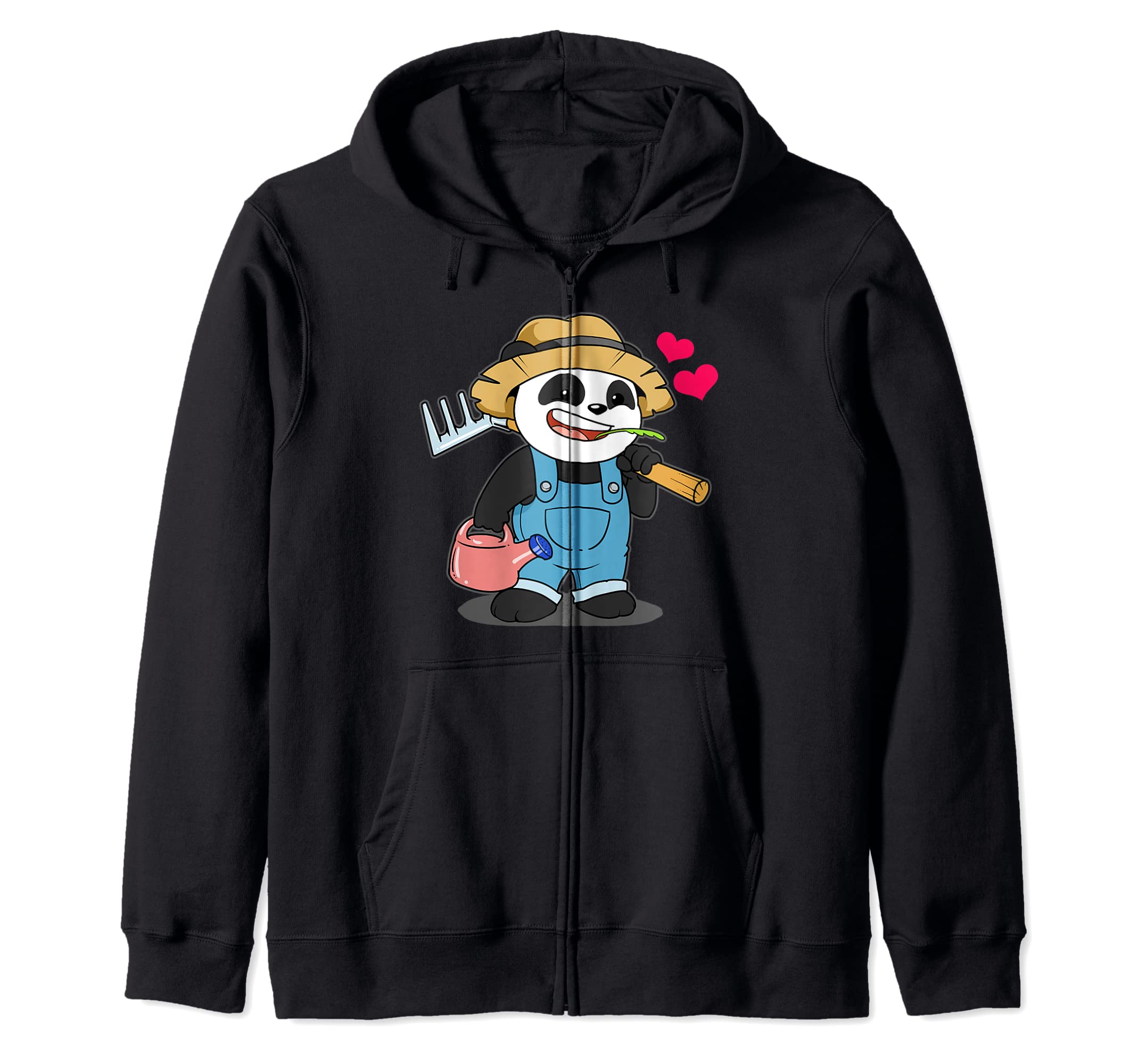 Cute Panda Farm Gardening Garden Farmer Pandas Gardener Zip Hoodie