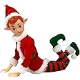 The Original Elf Christmas Dolls, 12" Christmas Elf Doll, Toy Elf for Kids or Décor, Mini Toy Elf Dolls for Christmas, Christmas Elf Decorations, Poseable Little Elf Shelf Sitters with Dangling Legs