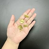 JZK Gold Mini Hinges 1.8 x 1.6 cm Drawer Jewelry Box DIY 10 pcs view 4