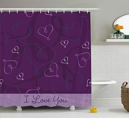 Amazon Com Ambesonne Romantic Shower Curtain Lavender Colored