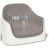 OXO Tot Nest Toddler Booster Seat for Kitchen with Removable Cushion, Taupe | Straps To Dining Chair, Portable For Travel, Cushioned Comfort, Easy-Clean Seat, Compact Nesting Design For Toddlers