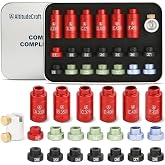 AltitudeCraft Bullet and Headspace Comparator Kit, 14 Inserts, 6 Bushings | Color-Coded Anodized Aluminum Components for Bullet Ogive and Case Headspace Comparisons, Organized in a Tin Storage Box