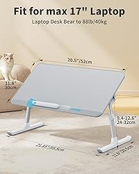 SAIJI Leather Lap Desk Laptop Bed Tray