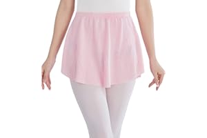 Swdarz Ballet Skirt for Girls Dance Women Wrap Sheer Stretchy Tie Elastic Waistband