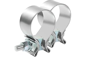 RESWISH ESEWALAS 2 Pack Stainless Steel Exhaust Clamp, Narrow Band Muffler Seal,Car Accessories Narrow Band Muffler Clamp,Use for Exhaust System (3.0 inch)