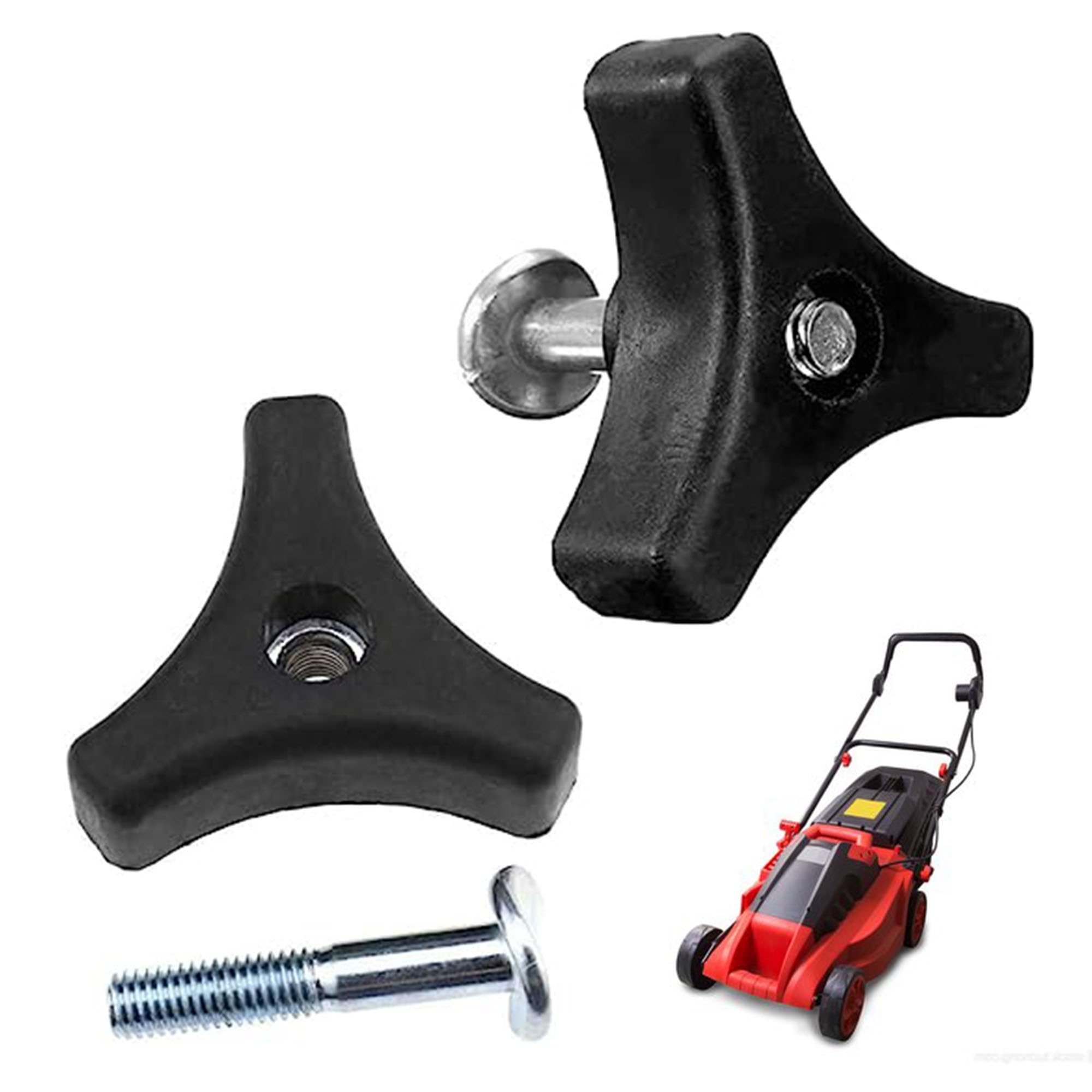 LONGHAO 2 x Triangular Handle Screw for Lawnmower, Lawnmower Handle Bolt, Lawnmower Accessories, Lawnmower Bolt