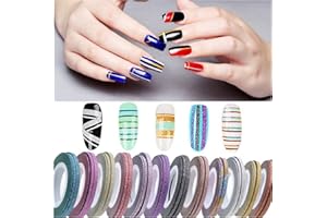 XICHEN 42 Pieces Nail Art Striping Tape Line Decoration， Matte Texture