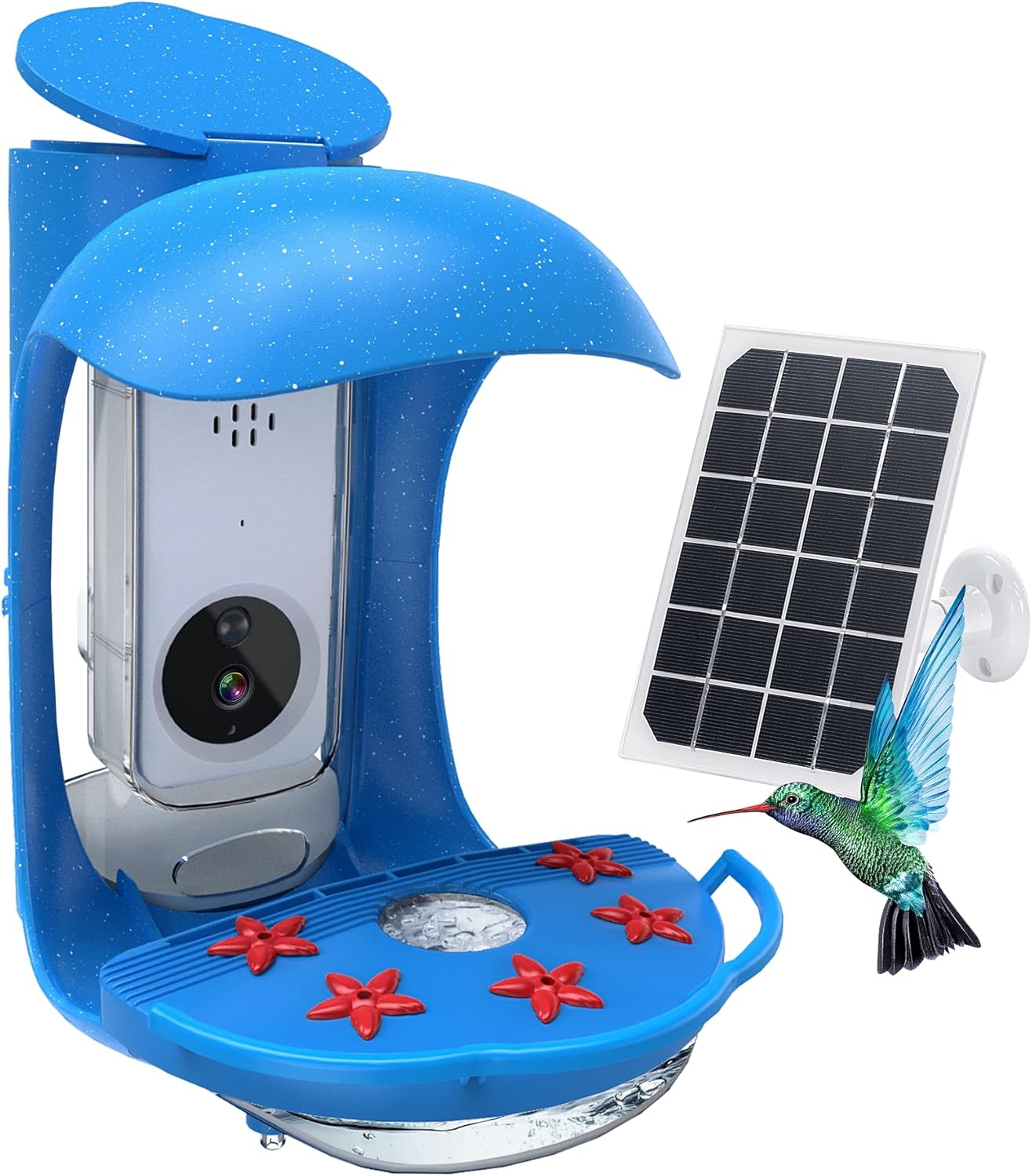 Backyard Birding & Wildlife - BirdDock Hummingbird Feeder Camera with Solar Panel, Smart Bird Feeder for Hummingbird with APP, Bird Feeder with AI Recognition, Auto-Notification, 1080 HD Live Video, Bird Gifts for Parent Friends