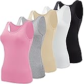 BQTQ 5 Pcs Basic Tank Tops for Women Undershirt Tank Top Sleeveless Under Shirts