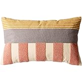 vctops Boho Geometric Tufted Lumbar Decorative Throw Pillow Cover Farmhouse Cotton Embroidery Accent Cushion Case for Couch Sofa Bed (Embroidery9, 12"x20")