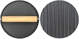 QWORK Burger Press Cast Iron with Wooden Handle 17.5cm view 4