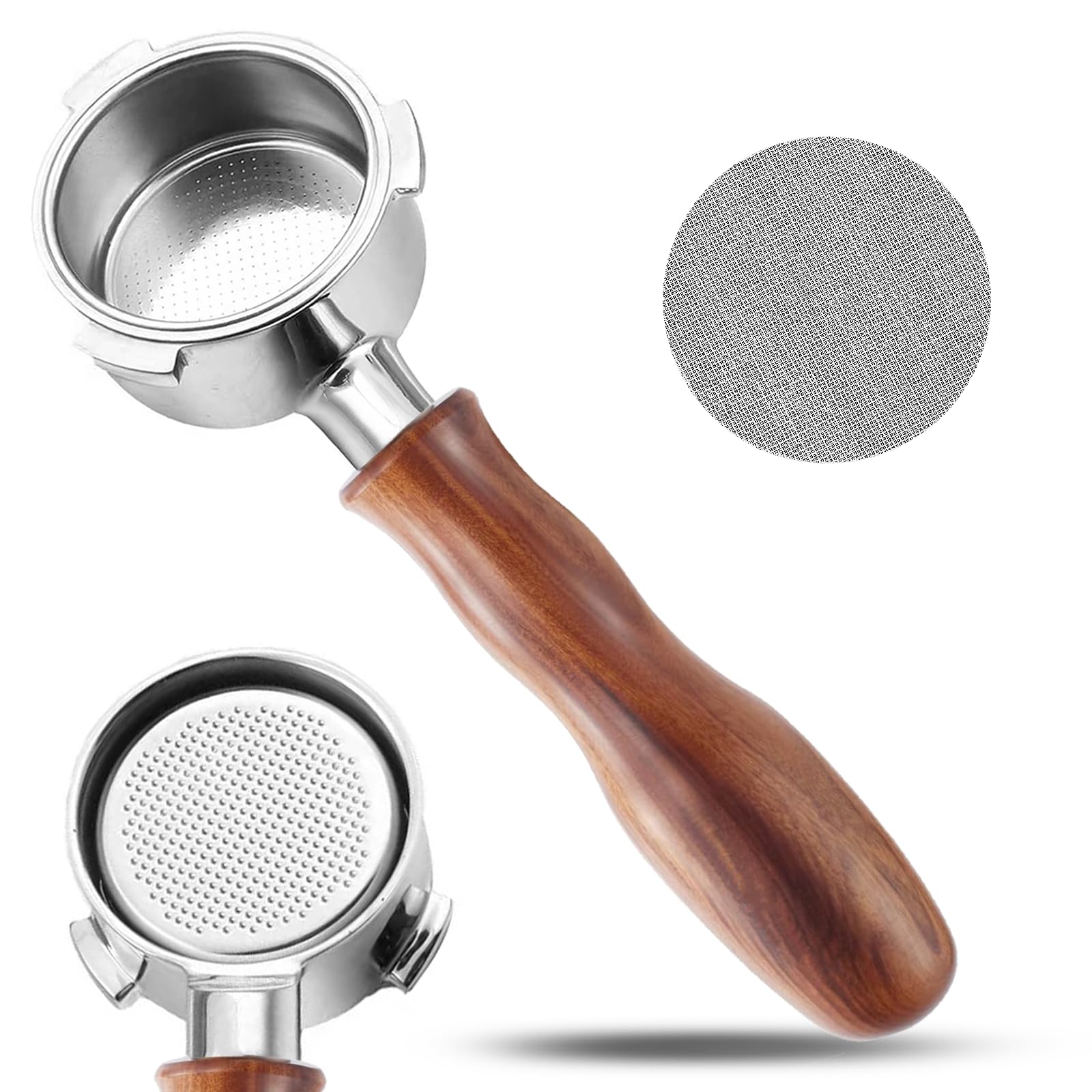 Photo 1 of 54mm Bottomless Portafilter with Puck Screen, 3 Ears Stainless Steel Head, Compatible with Breville Barista Pro, Barista Express Impress, Bambino Plus, Infuser, Barista Touch, Duo-Temp Pro, Bambino