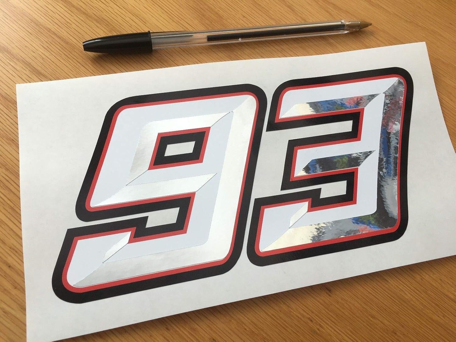 Marc Márquez Race Number 93 (Large) Chrome Amazon.co.uk Car & Motorbike